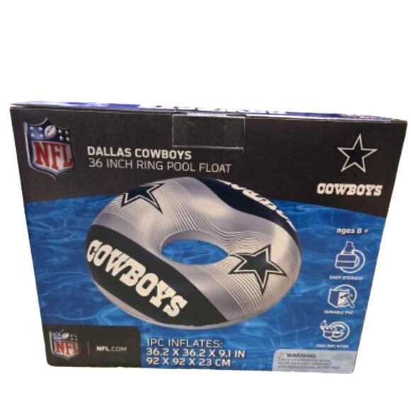 Dallas Cowboys Ring Pool Float - Inflates to 36.2 X 36.2 X 9.1 inch - Picture 2 of 4
